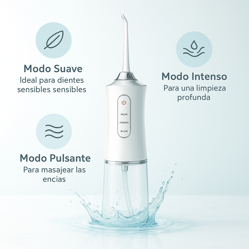 AquaSmile Pro — Irrigador Oral de Limpieza Profunda 3 en 1